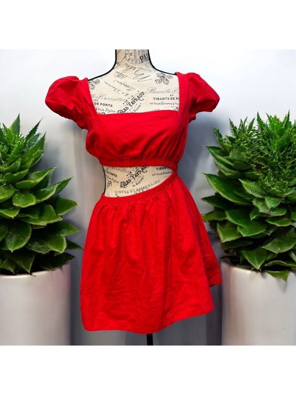 White Fox Red Mini Cutout Sundress Size Small